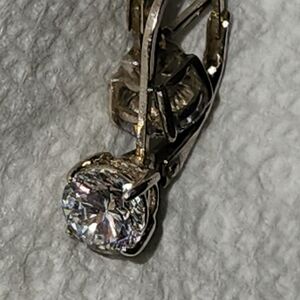 Sterling and Faceted 'Stone" Hinged Earrings